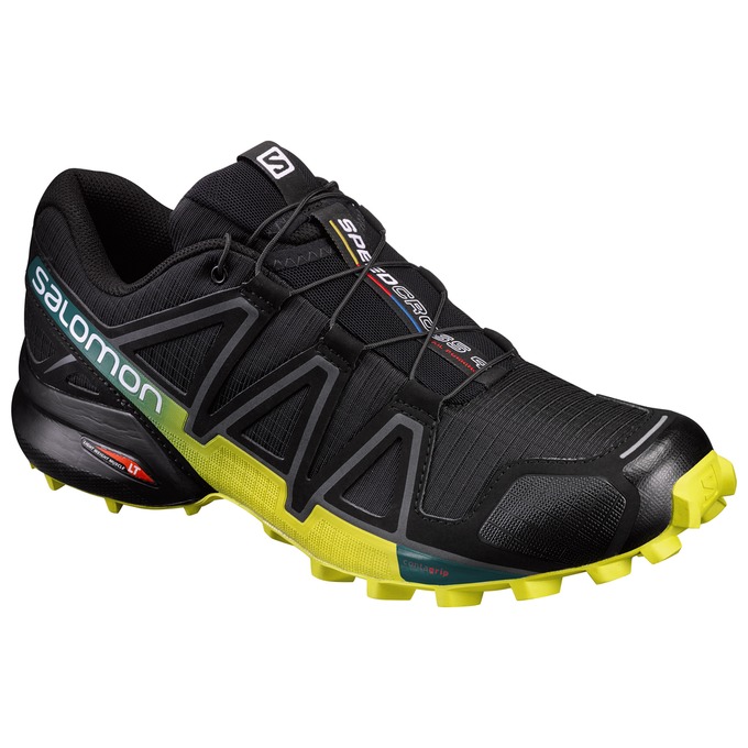 Chaussures De Trail Running Salomon Homme Noir / Jaune - Salomon SPEEDCROSS 4 - France (9837-HLMSN)